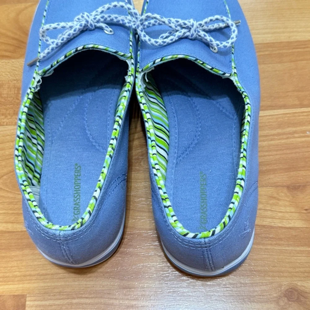 Grasshoppers Casual‎ Blue Canvas Loafers Size 7.5 XW